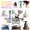 Machine de capsulage automatique à 4 roues, tête de pompe filetée à vis, bouchon de tête de pulvérisation, couvercles en fer blanc, bouteilles de Sauce, bouchon triangulaire