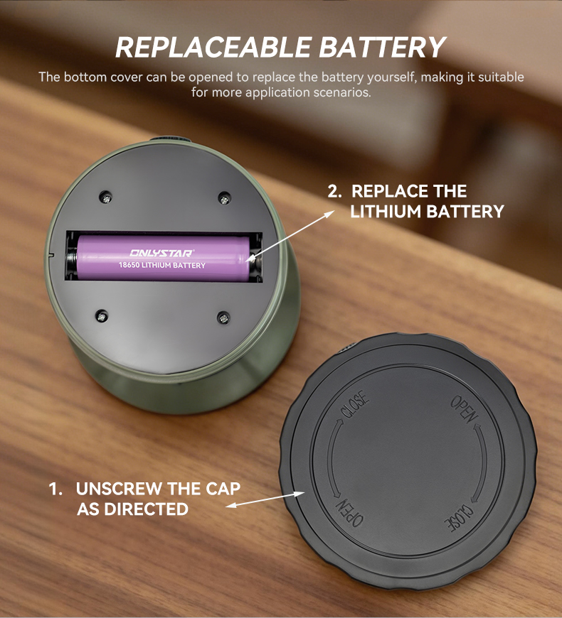 stepless dimming led camping lamp
