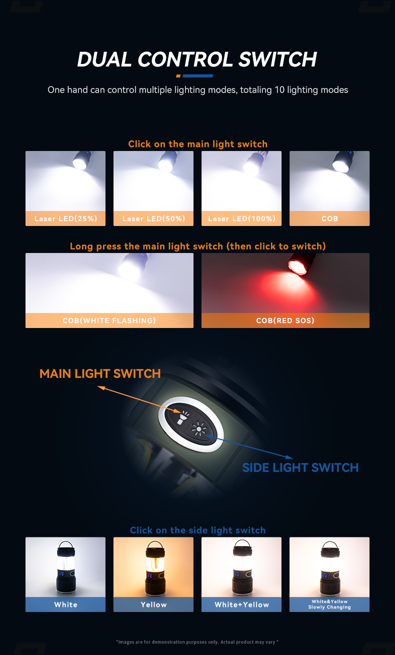 led camping flashlight work light
