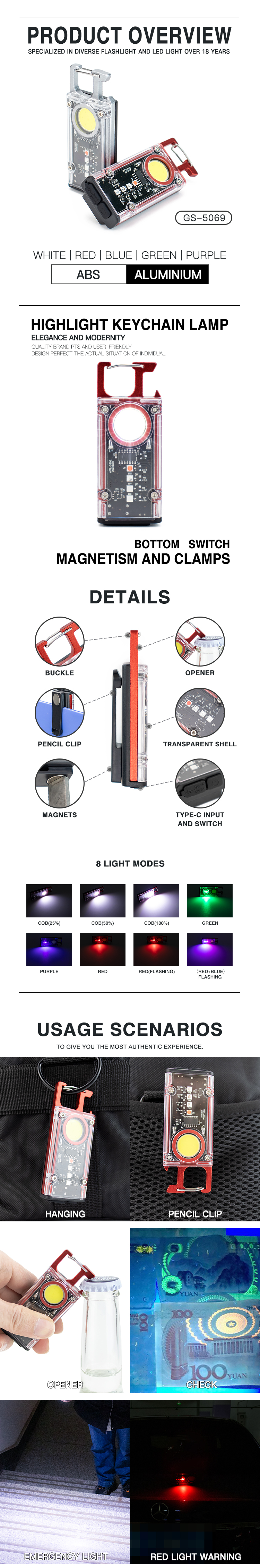 Emergency Charging Flashlight LED