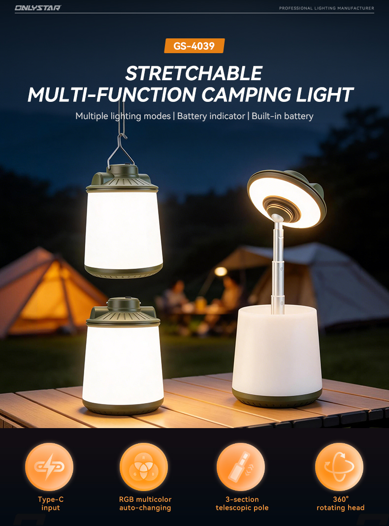 luz de campamento escalable