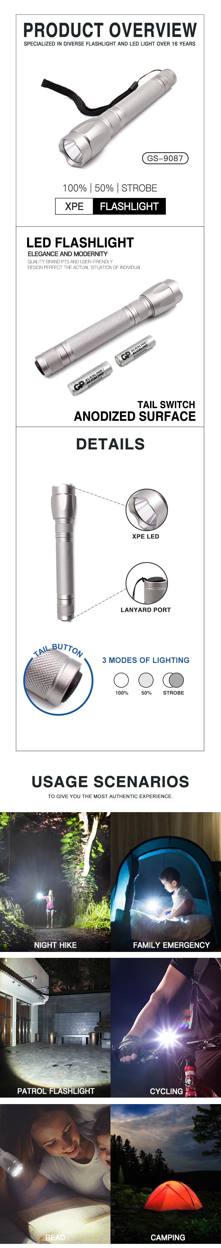 AA dry battery torch supplier