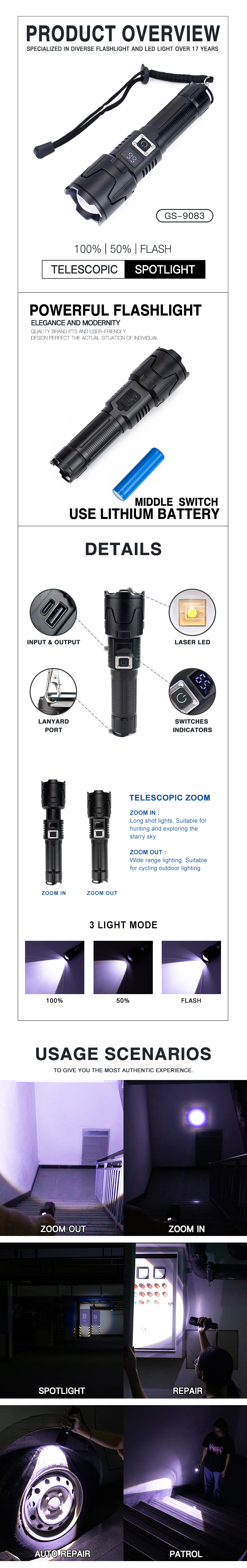 super bright tactical flashlight led