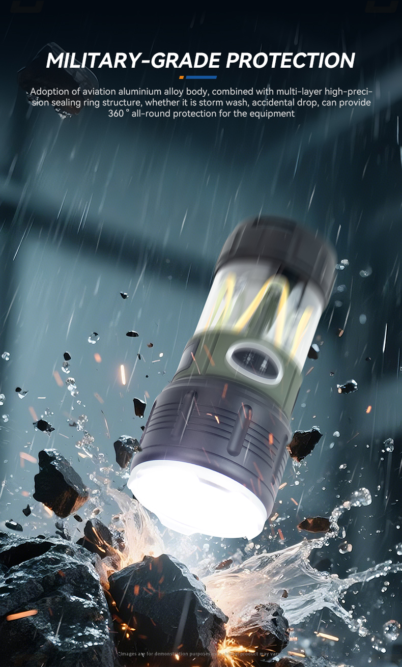 waterproof led camping flashlight