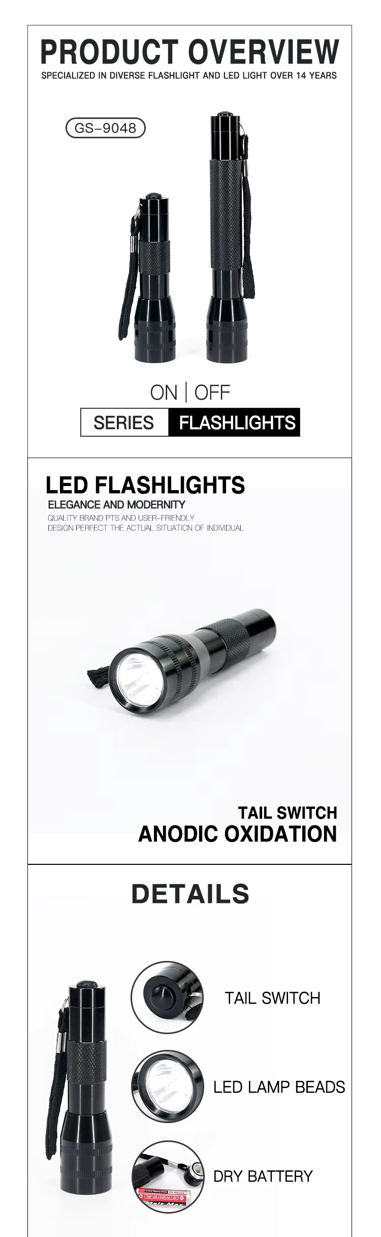 AA Battery Outdoor Flashlight Factory