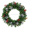 Wholesale Luxury Outdoor Door 24 Inch 60 CM Red Berry Pine Cones Artificial Christmas Wreath