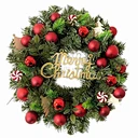 Wholesale Christmas Decorations Supplies Large Hanging Ornaments 24inch 60cm Customized Artificial Green Christmas Wreath