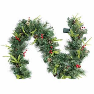 Wholesale 9 FT 270CM PE PVC Mixed Pre-lit Green Artificial Christmas Garlands