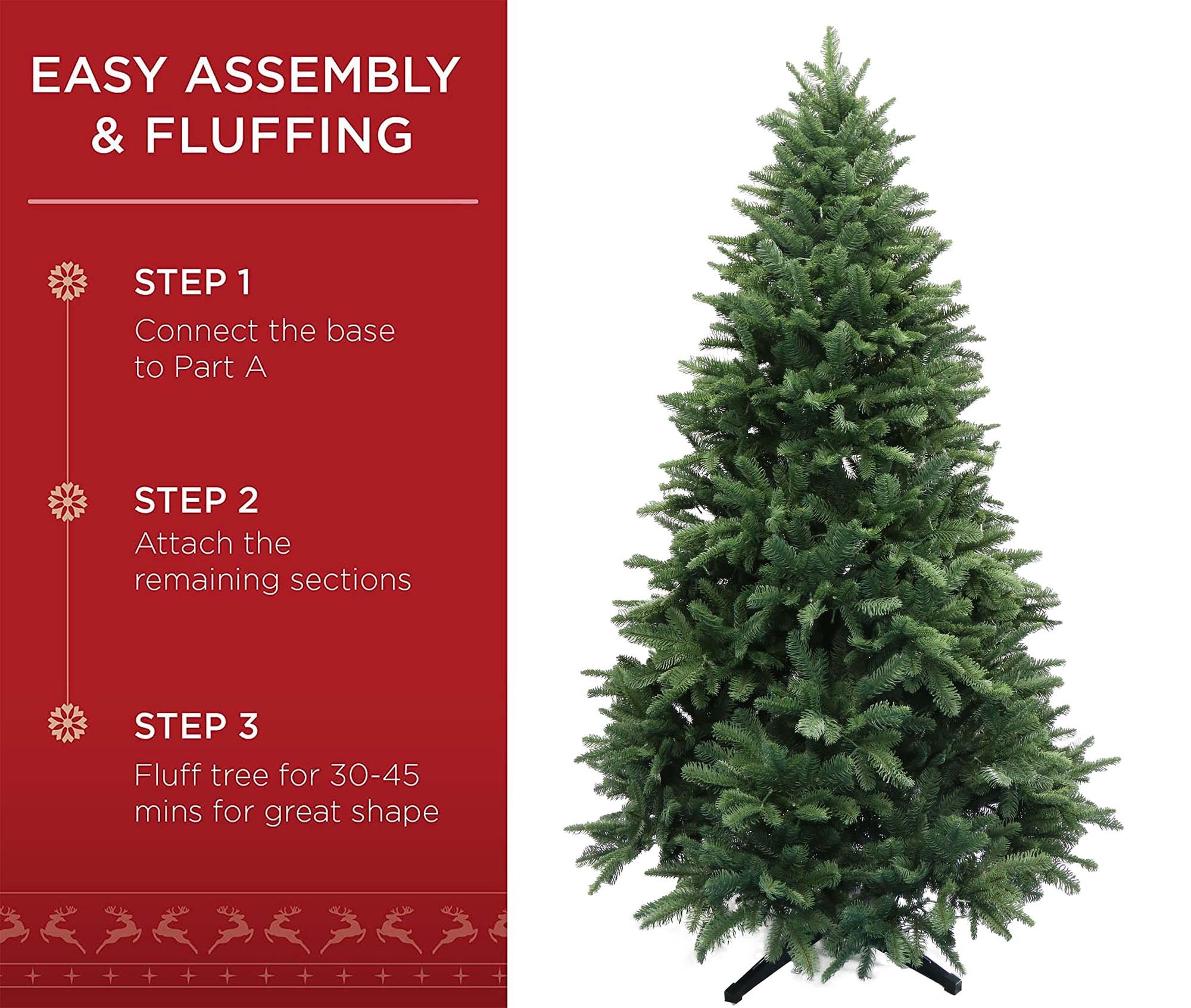 Vorbeleuchteter rotierender Weihnachtsbaum mit 8-Funktions-LED-Lichtern, Musikfunktion und Fernbedienung, realistische künstliche Kiefer für festliche Weihnachtsdekoration