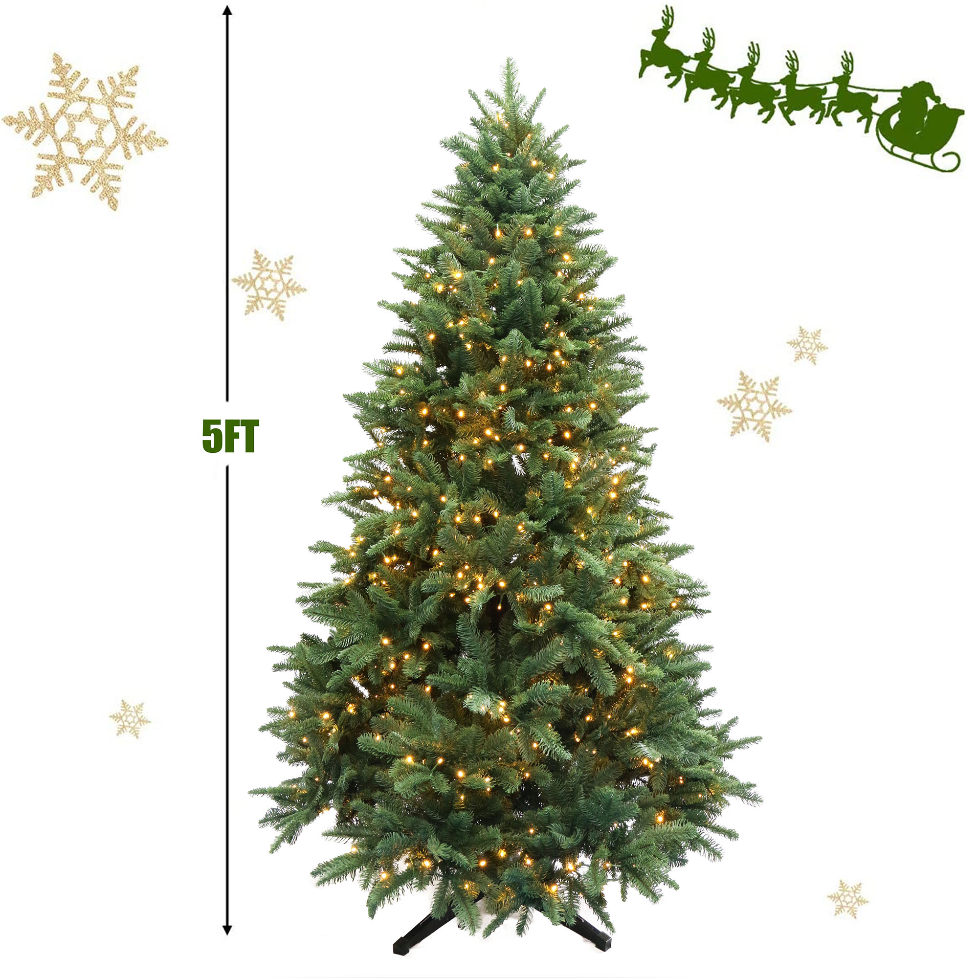 Vorbeleuchteter rotierender Weihnachtsbaum mit 8-Funktions-LED-Lichtern, Musikfunktion und Fernbedienung, realistische künstliche Kiefer für festliche Weihnachtsdekoration