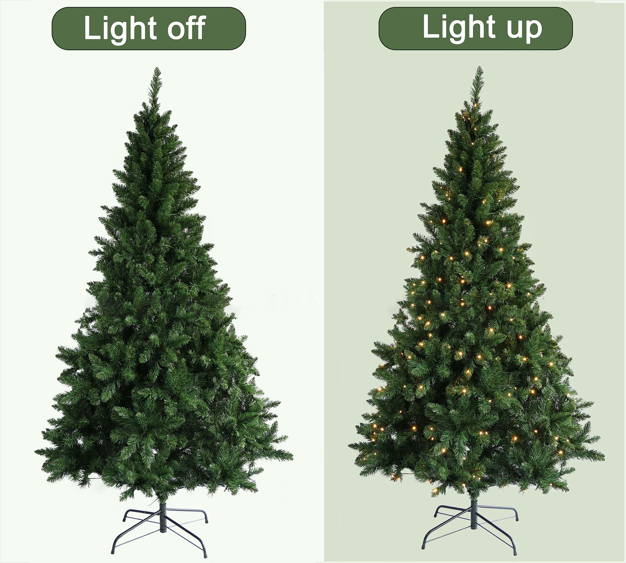 Buy 7ft Pre-lit Artificial Christmas Tree with Warm White LED Lights. Realistic Green Fir, Easy Assembly, Sturdy Metal Stand. Perfect Holiday Decor.