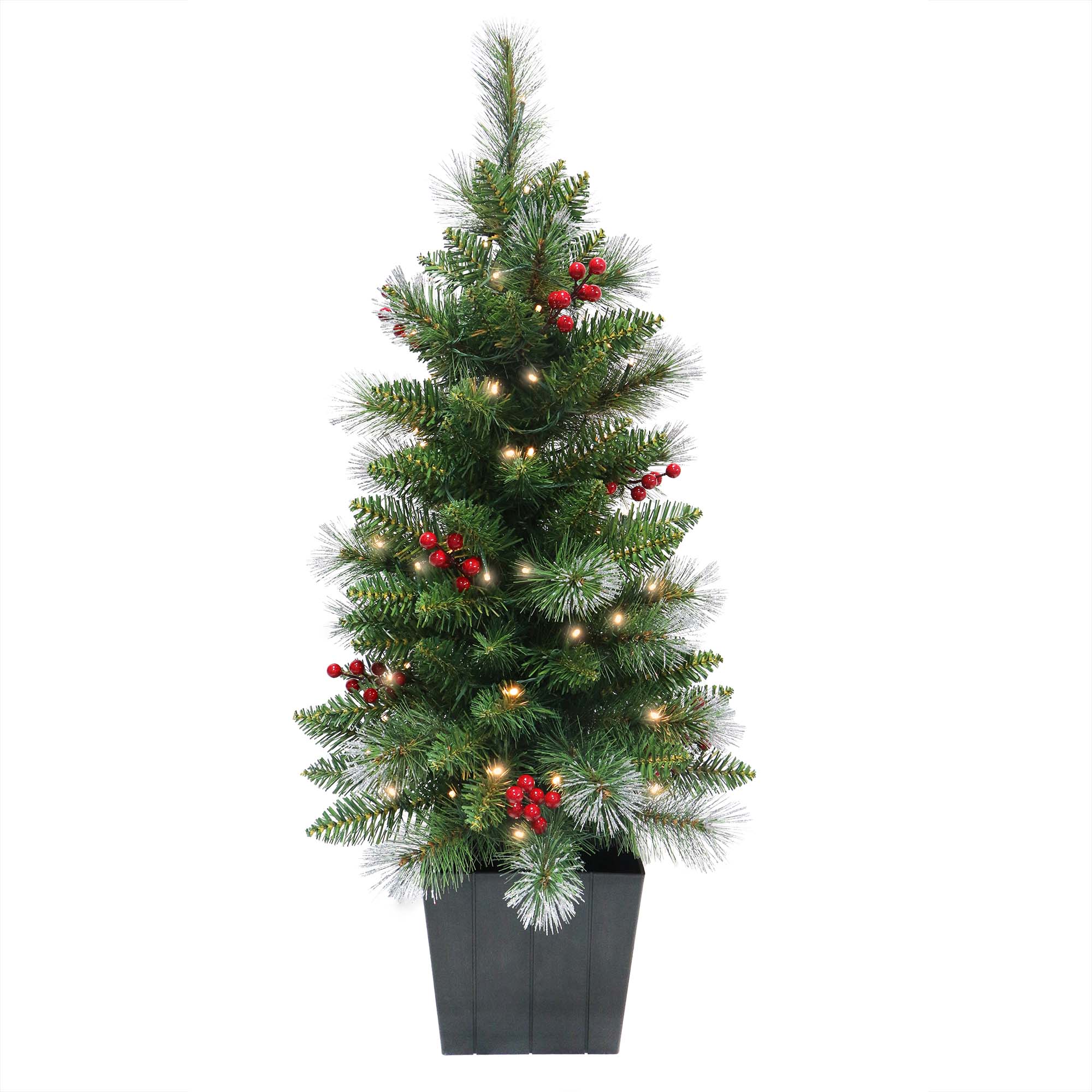 Shop our pre-lit artificial Christmas tree with dense PE  foliage and warm LED lights. Perfect for holiday decor, easy to assemble, and built to last. Elevate your Christmas ambiance today