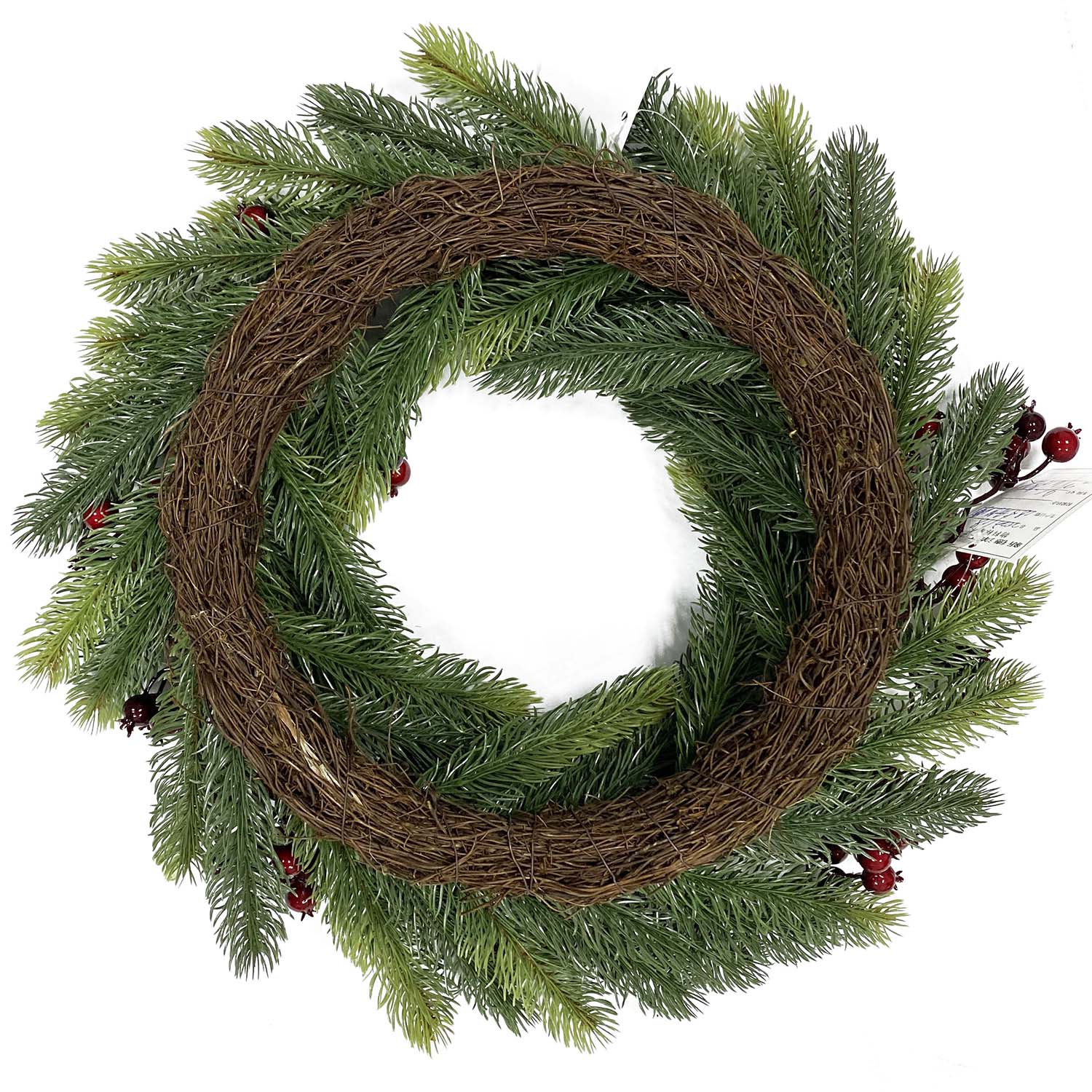 Kaufen Sie hochwertige künstliche Weihnachtskränze mit Beeren und Tannenzapfen. Perfekt für professionelle festliche Tür- und Wanddekoration.