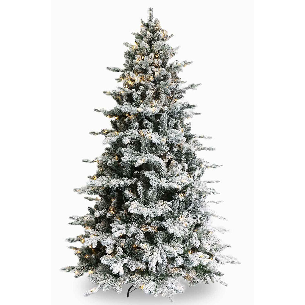 Kaufen Sie Trendy Tree 6,5 Fuß beflockter Weihnachtsbaum TCH43260-670L. Realistischer PVC/PE-Klappbaum mit warmen LED-Lichtern. Hochwertige Weihnachtsdekoration. OEM/ODM.