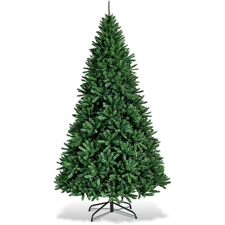 270 cm großer künstlicher Weihnachtsbaum, PVC, grüne Weihnachtsdekoration mit Metallständer. Ideal für Weihnachtsfeiern, Zuhause, Schlafzimmerdekoration. Aufklappbare Struktur, volle Äste, langlebig und wiederverwendbar. Perfekte festliche Innendekoration.