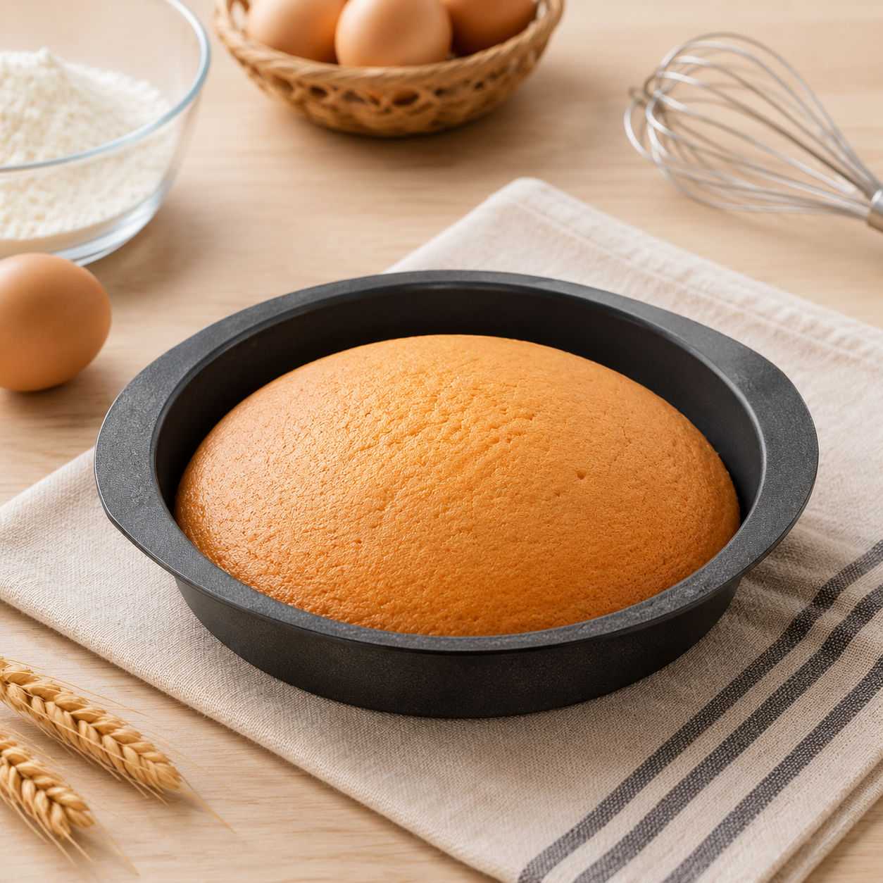 round cake pan non stick carbon steel baking tray with handles for cake baking cheesecake chiffon cake