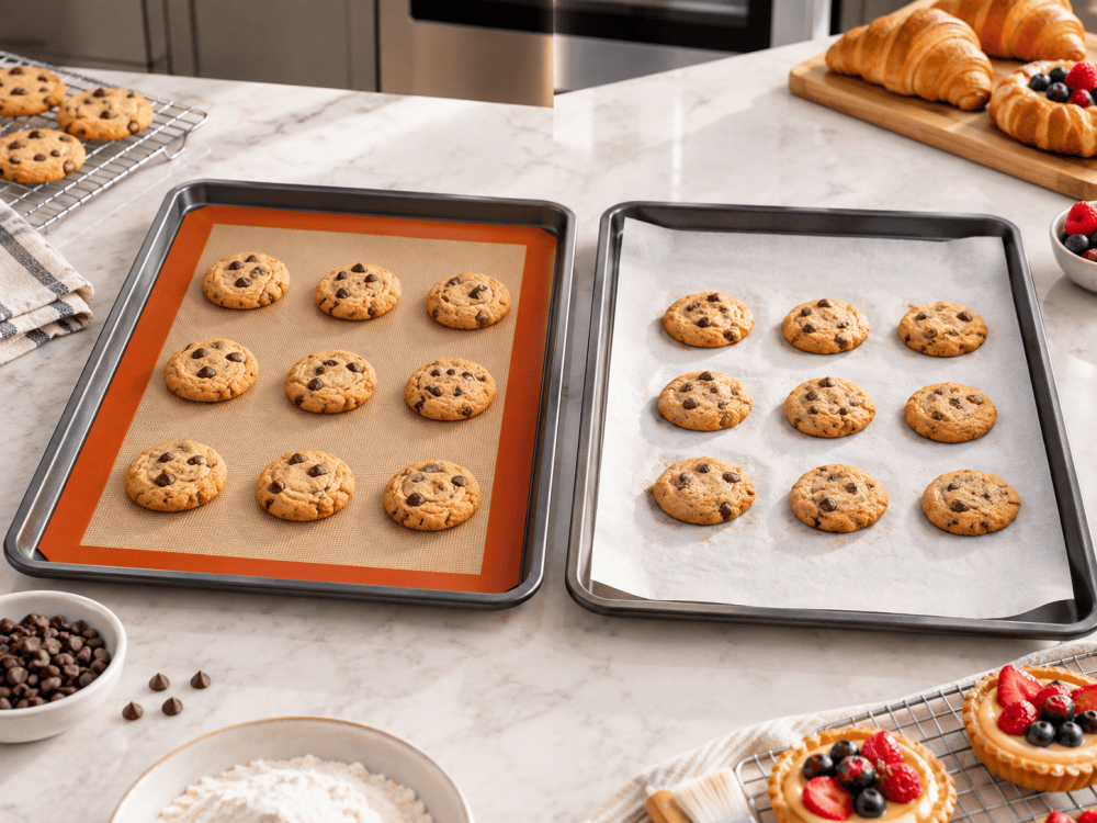 Silicone baking mat vs parchment paper for baking