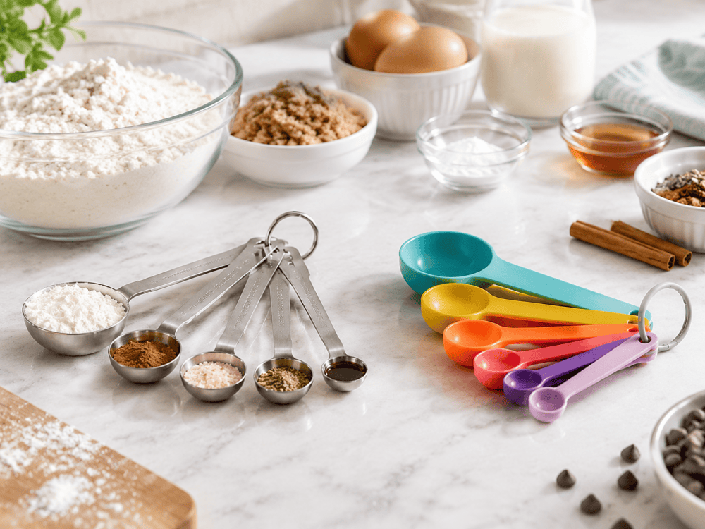 Measuring spoons for everyday cooking and baking preparation