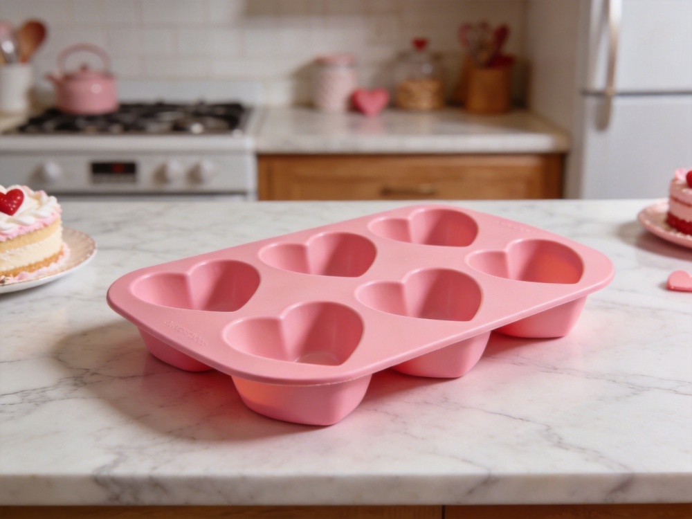 Heart shape silicone cake mold for Valentine's Day cakes and desserts