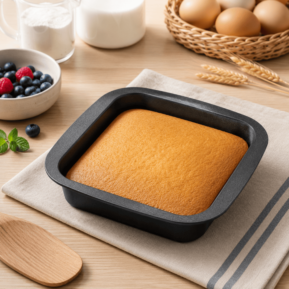 non stick square cake pan carbon steel brownie pan with handles for baking