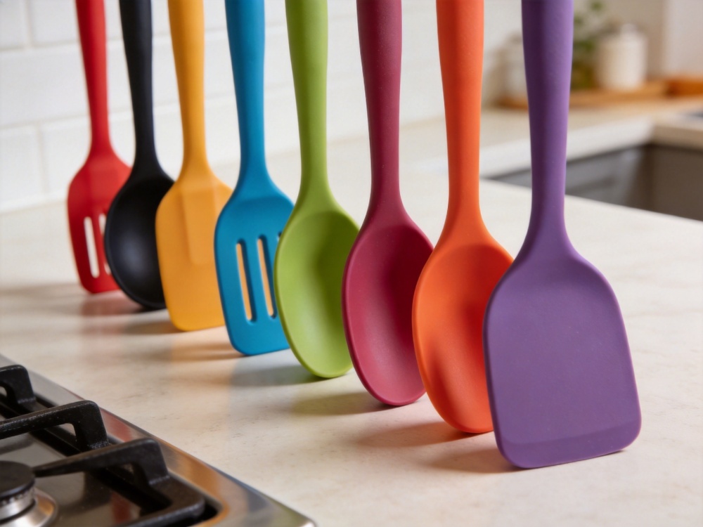 Modern colorful silicone kitchen utensil set