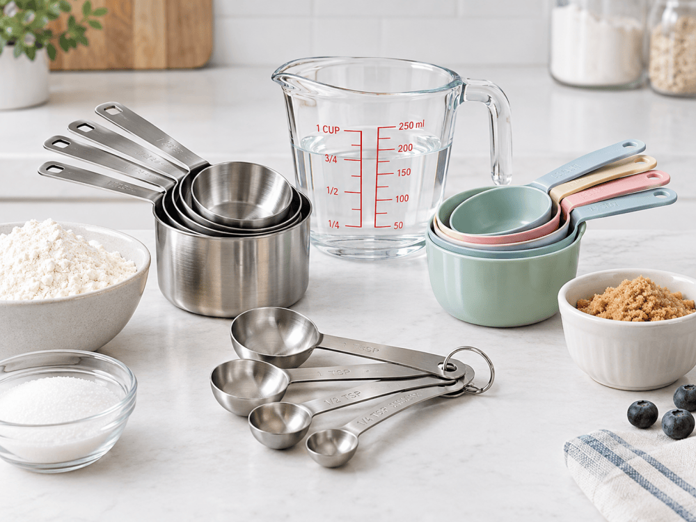 Measuring cups and spoons set for baking and cooking