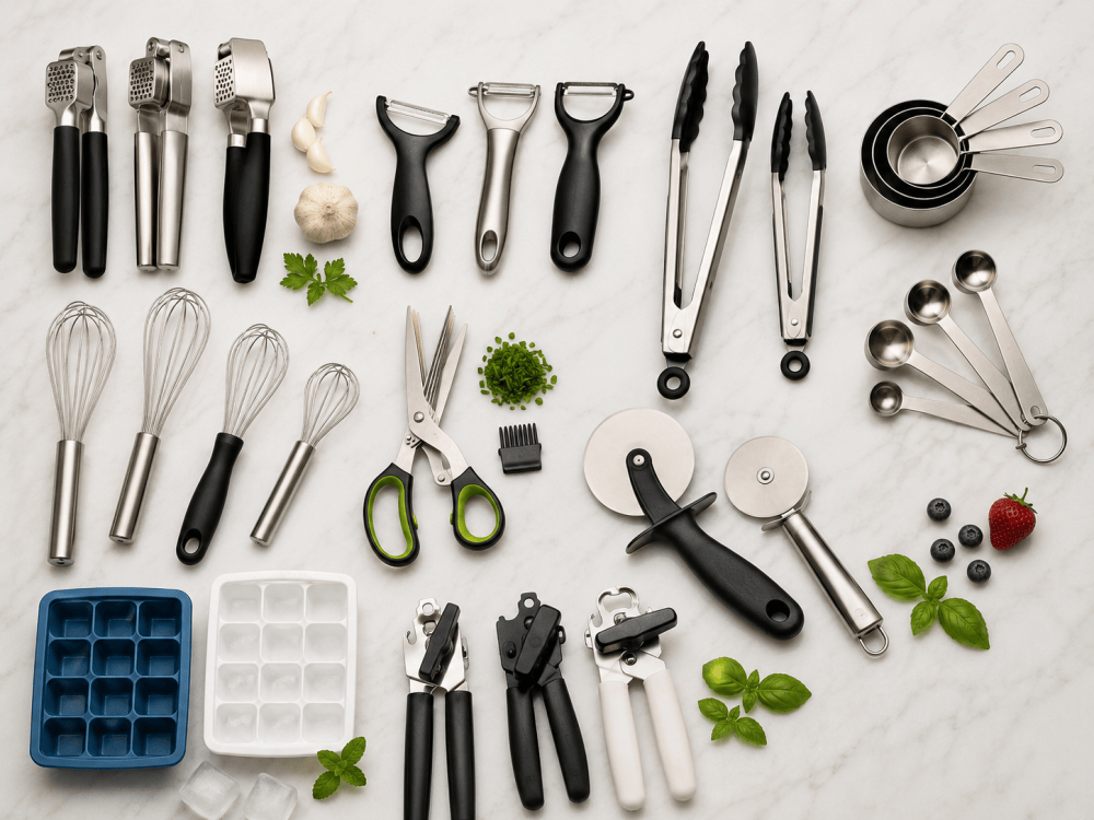 collection of essential kitchen gadgets