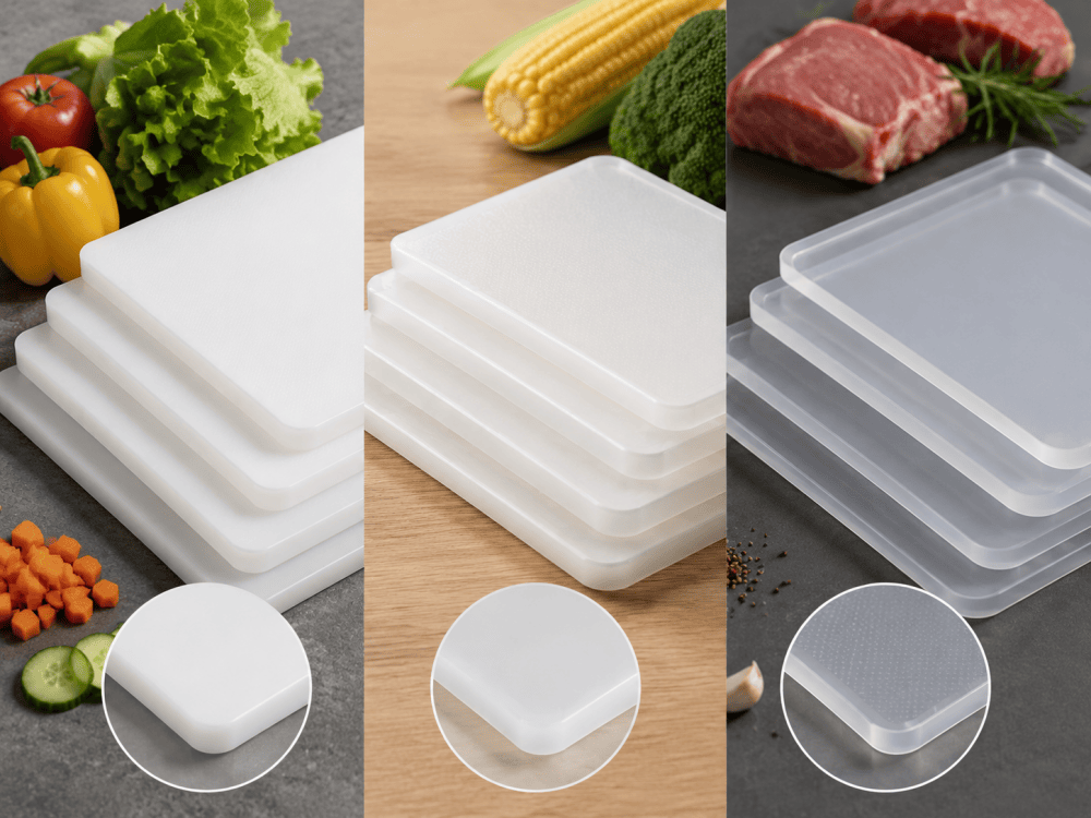 Food grade plastic cutting board materials including HDPE PP and TPU