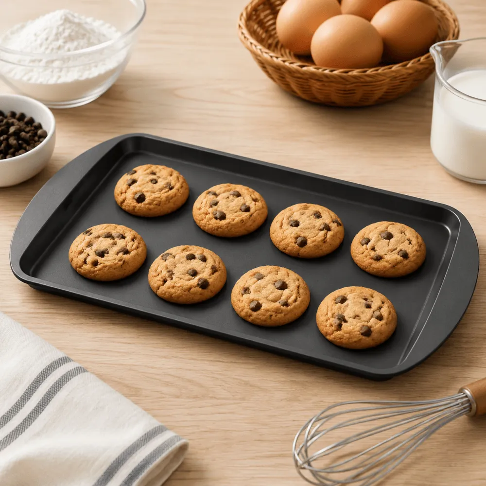 non stick rectangular baking sheet carbon steel cookie tray for oven baking