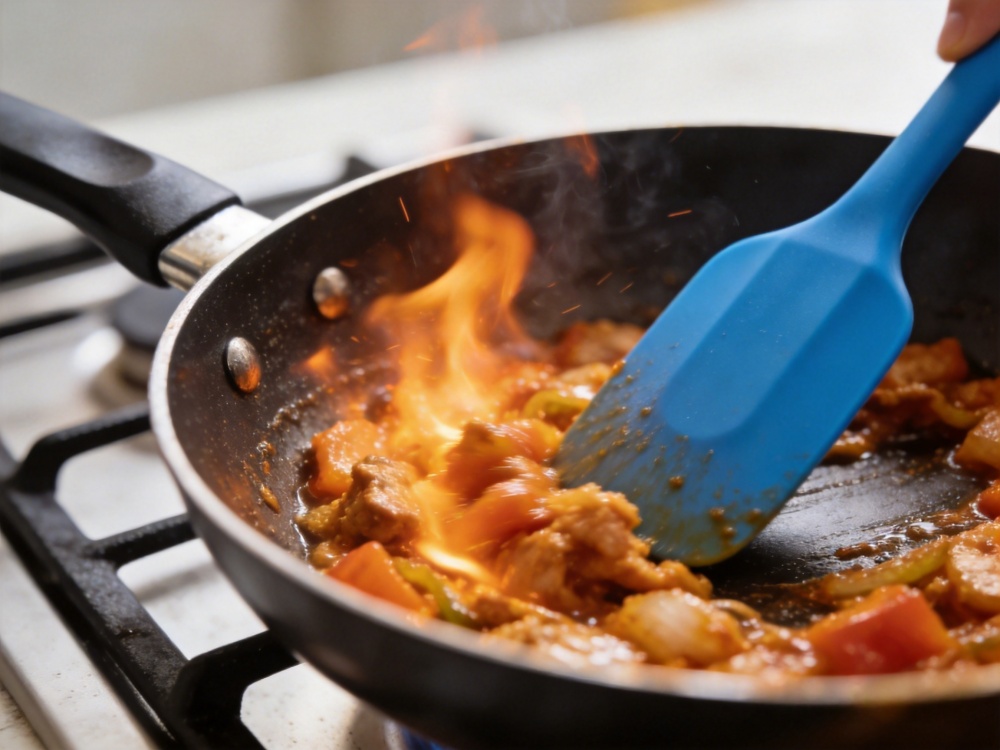 Heat resistant silicone cooking utensils for daily kitchen use