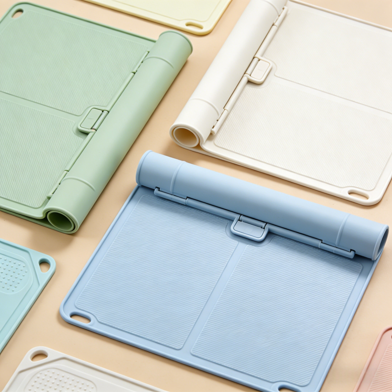 Foldable cutting boards for easy ingredient transfer