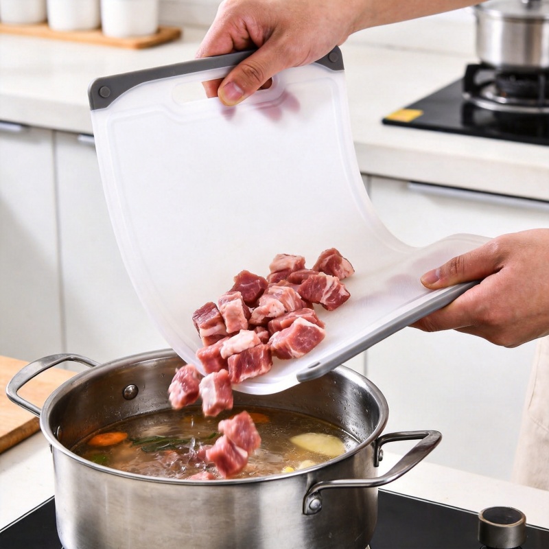 foldable TPU cutting board for easy food transfer