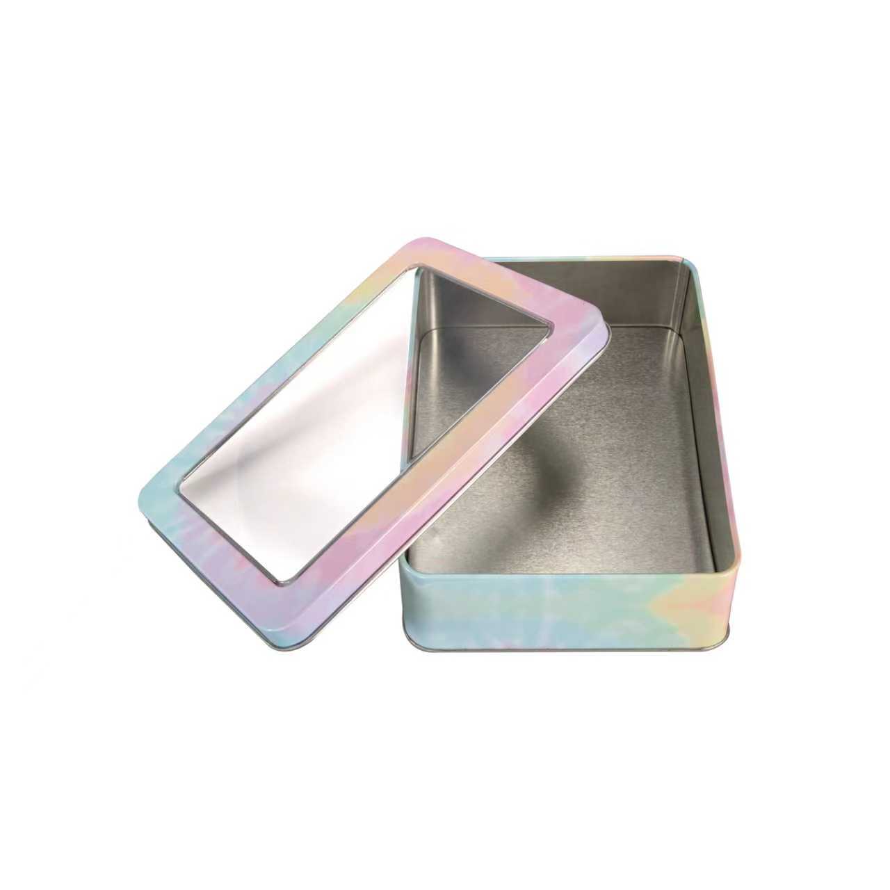 high quality metal box with plastic window