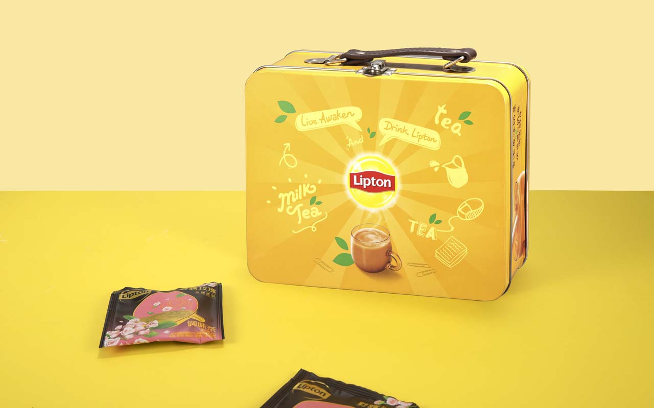 Liptin Tea tinplate lunch box