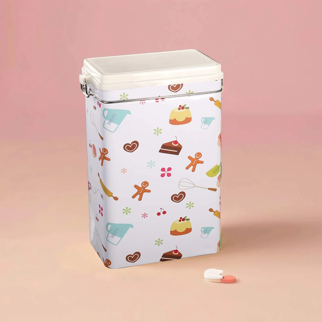 tin box with hinged lid
