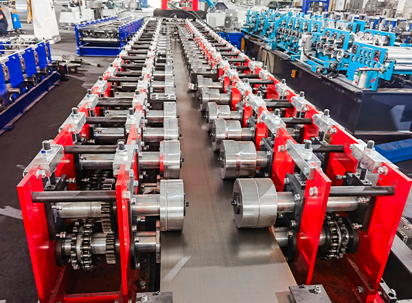 Galvanized C bracing sections of various widths produced by SUNWAY adjustable roll forming machine