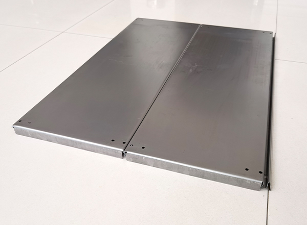Metal warehouse shelf panel samples produced by SUNWAY roll forming machine