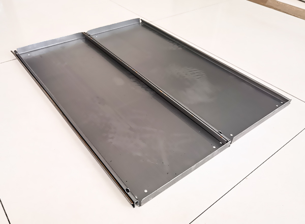Metal warehouse shelf panel samples produced by SUNWAY roll forming machine
