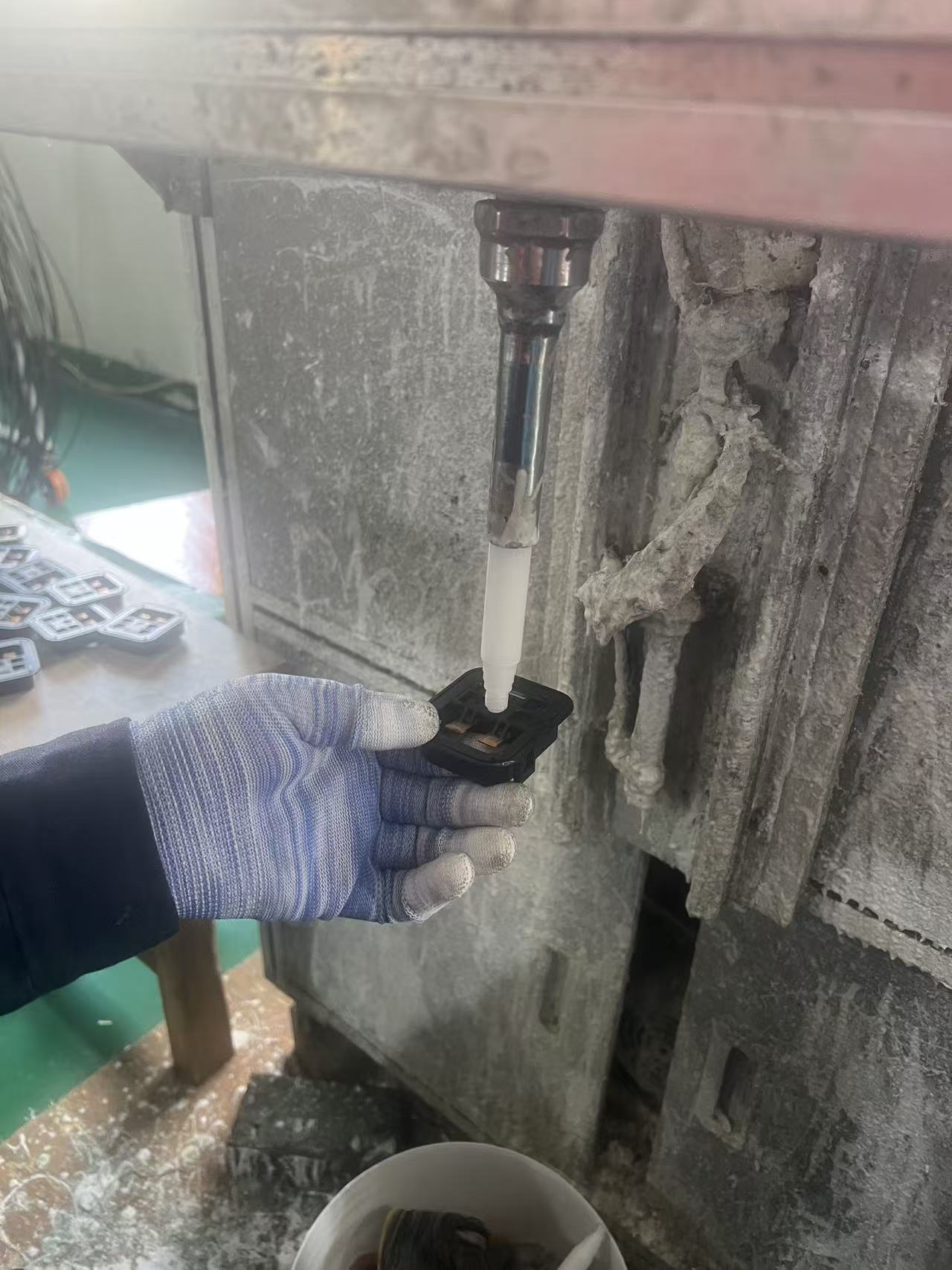 factory pre-potting process, automated PV junction box potting