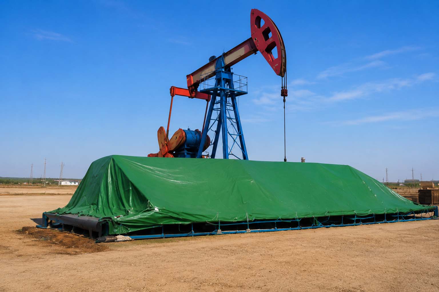 Oversized PVC tarpaulin for grain storage and agricultural facilities