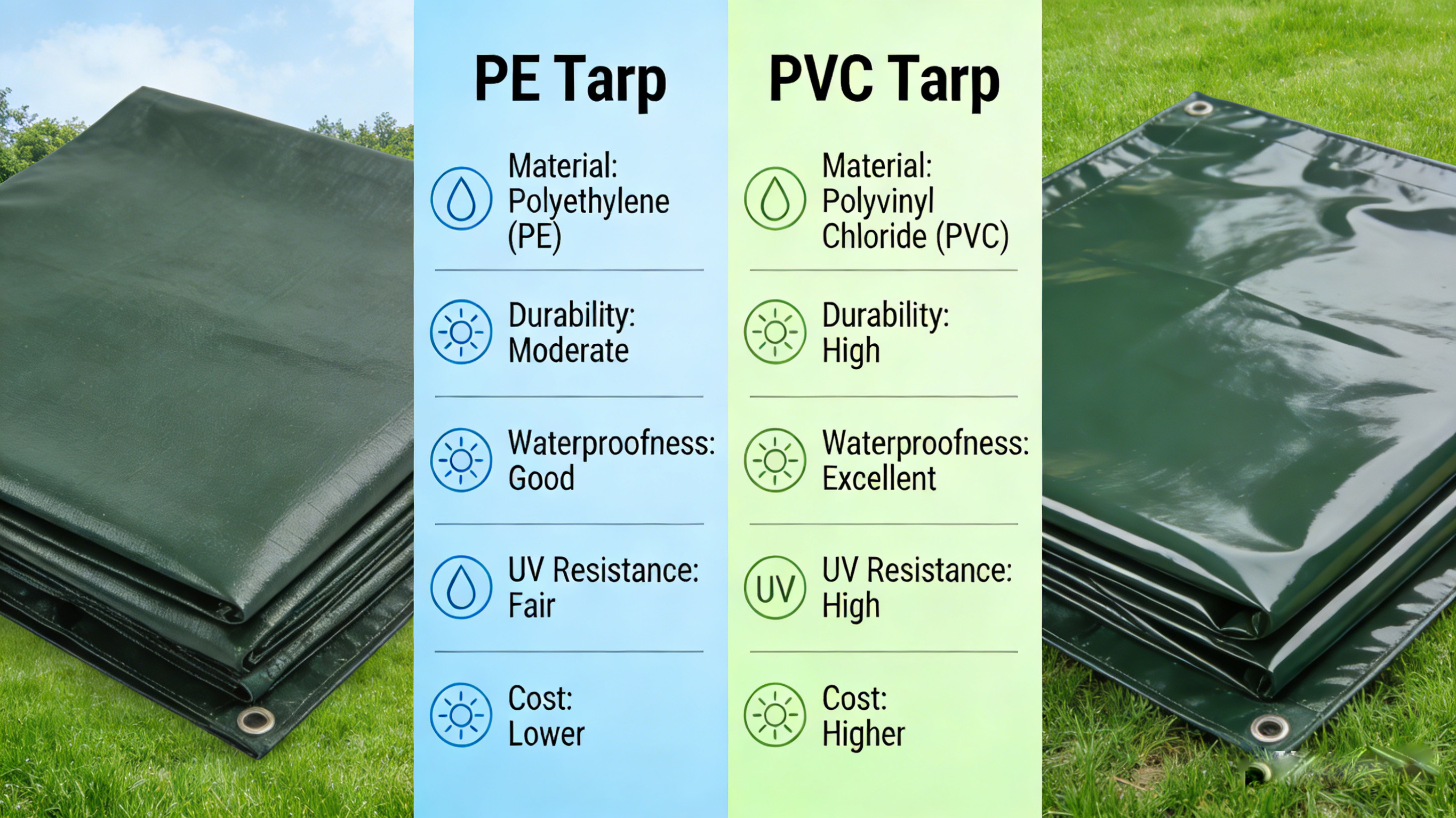 What Is The Difference Between PE Tarp And PVC Tarp？
