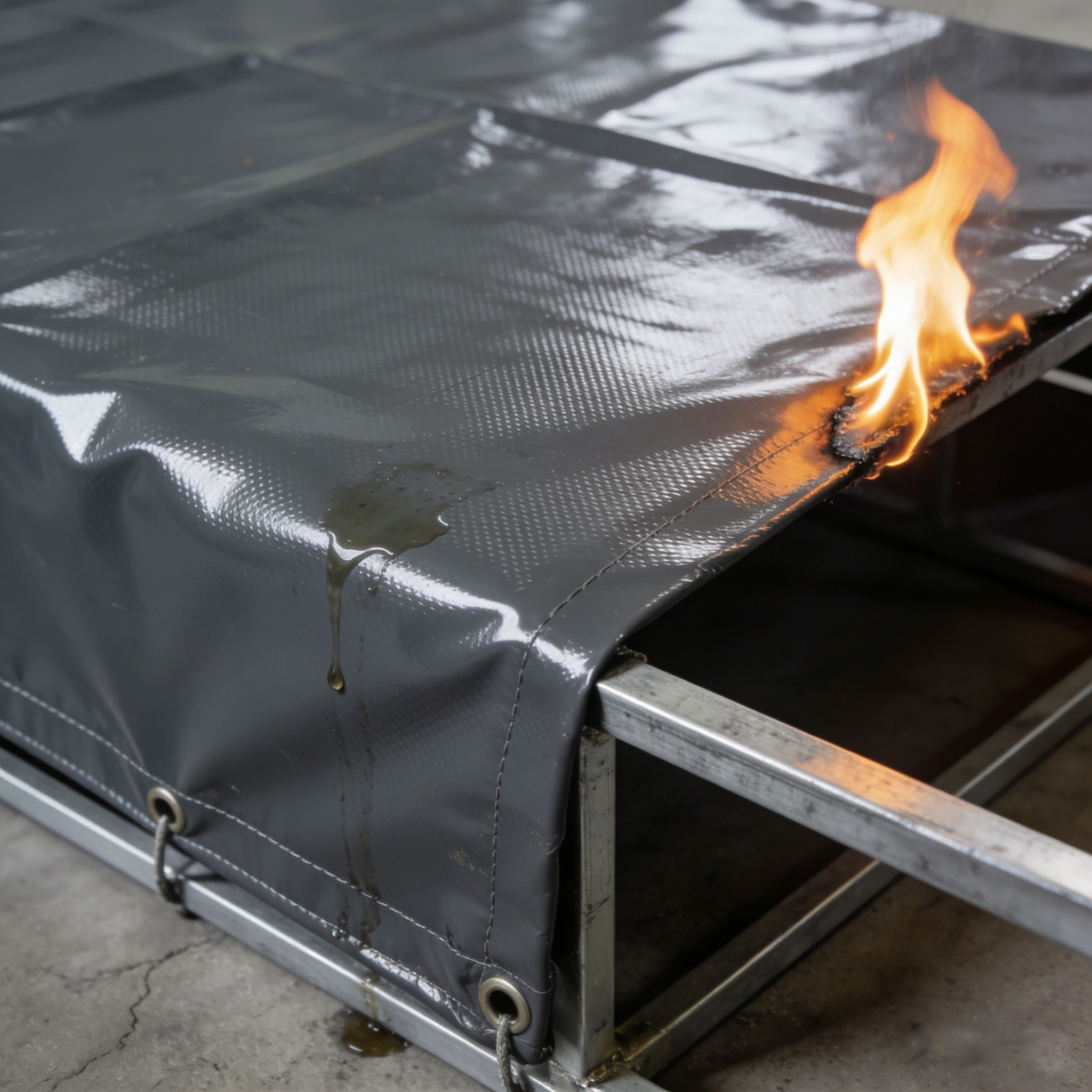 PVC tarp withstand exposure to oils, greases, and weak acids/alkalis, offering greater versatility across diverse applications.