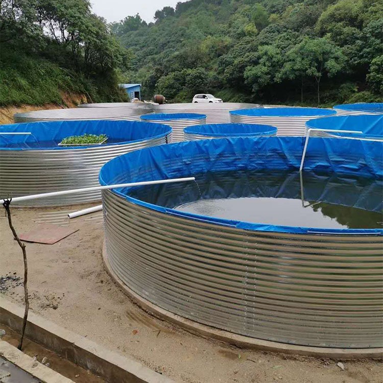 Galvanized Steel Round Fish Farming Tanks