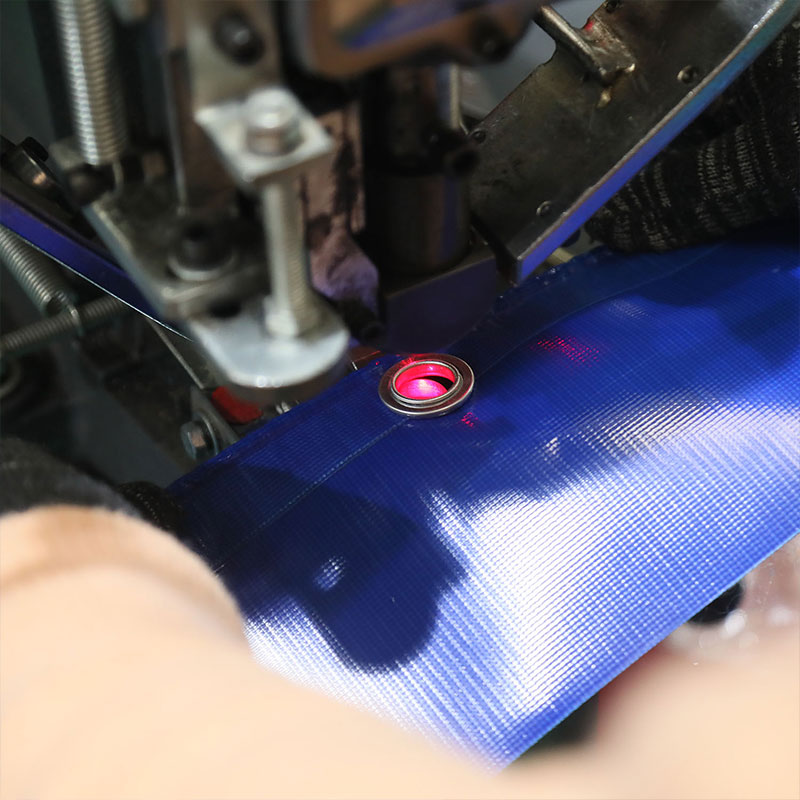 500gsm Heavy Duty Blue PVC Tarp with Reinforced Eyelets for roof cover