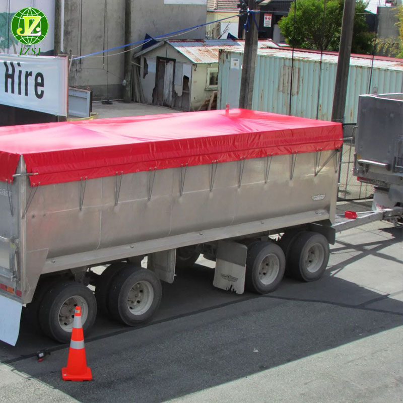 Red Flatbed Trailer Cover Tarps