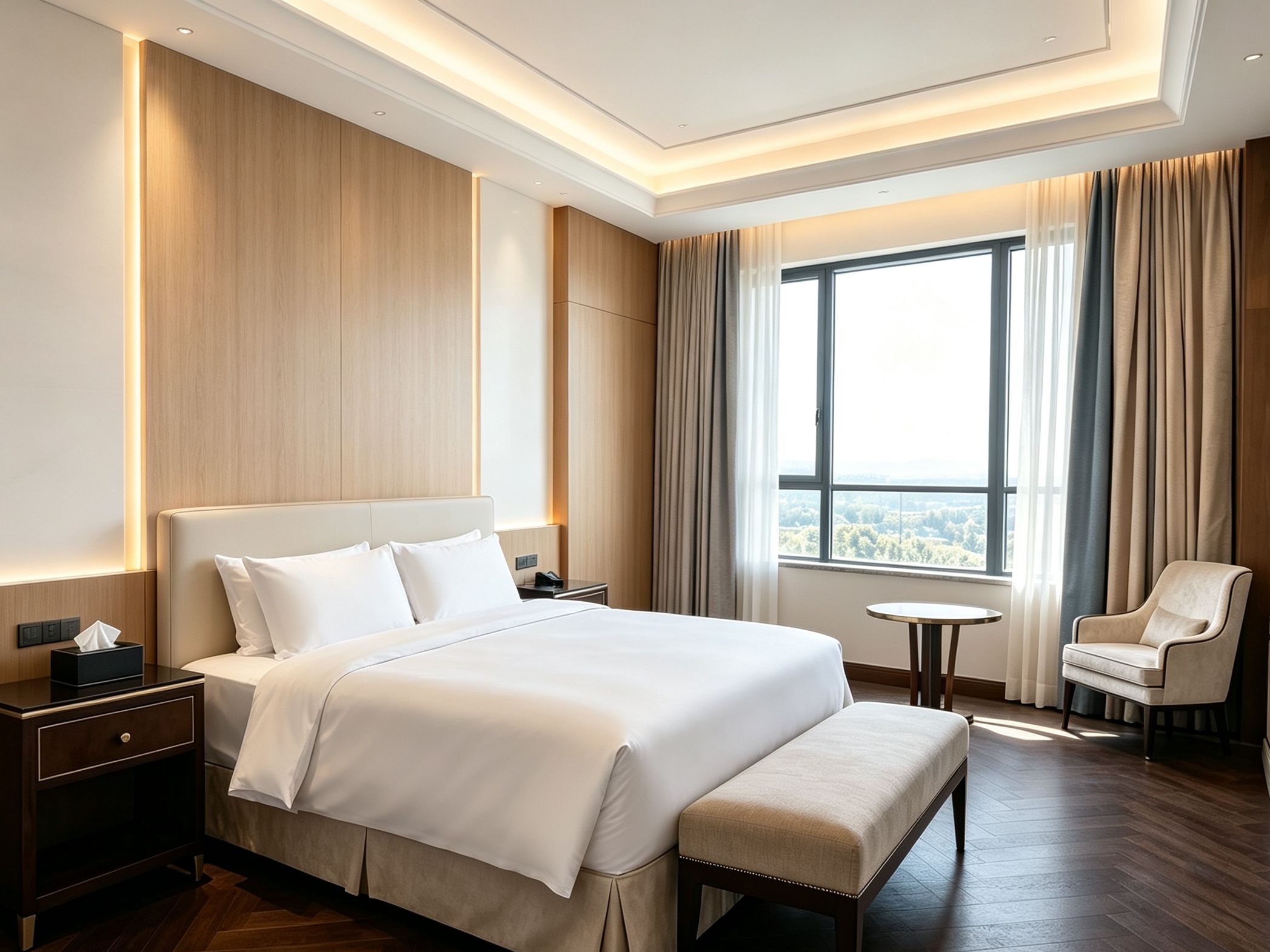 SPC wall panels for hotel guest room accent walls