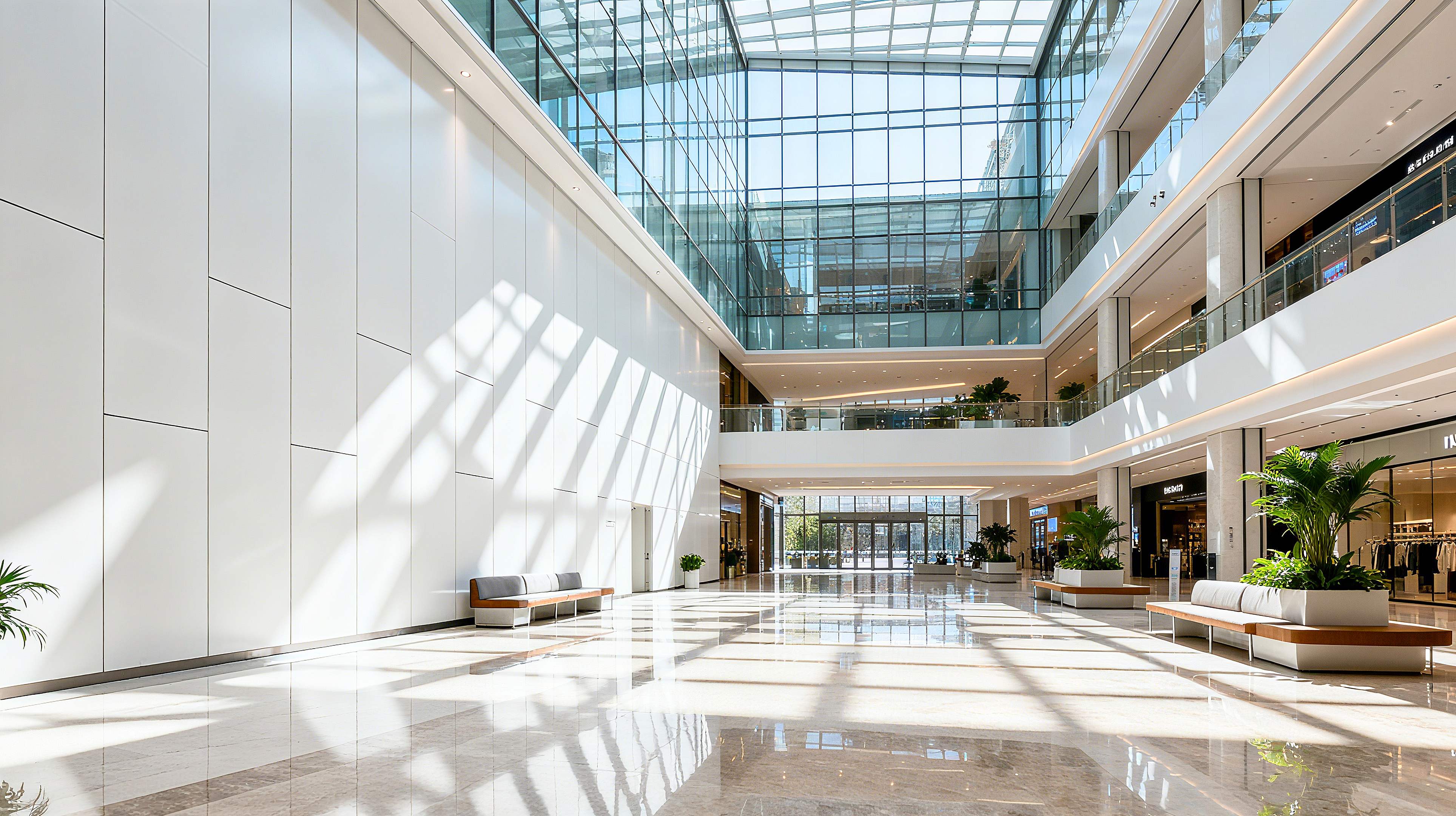 aluminum honeycomb wall panels installed in modern commercial interior project in Indonesia