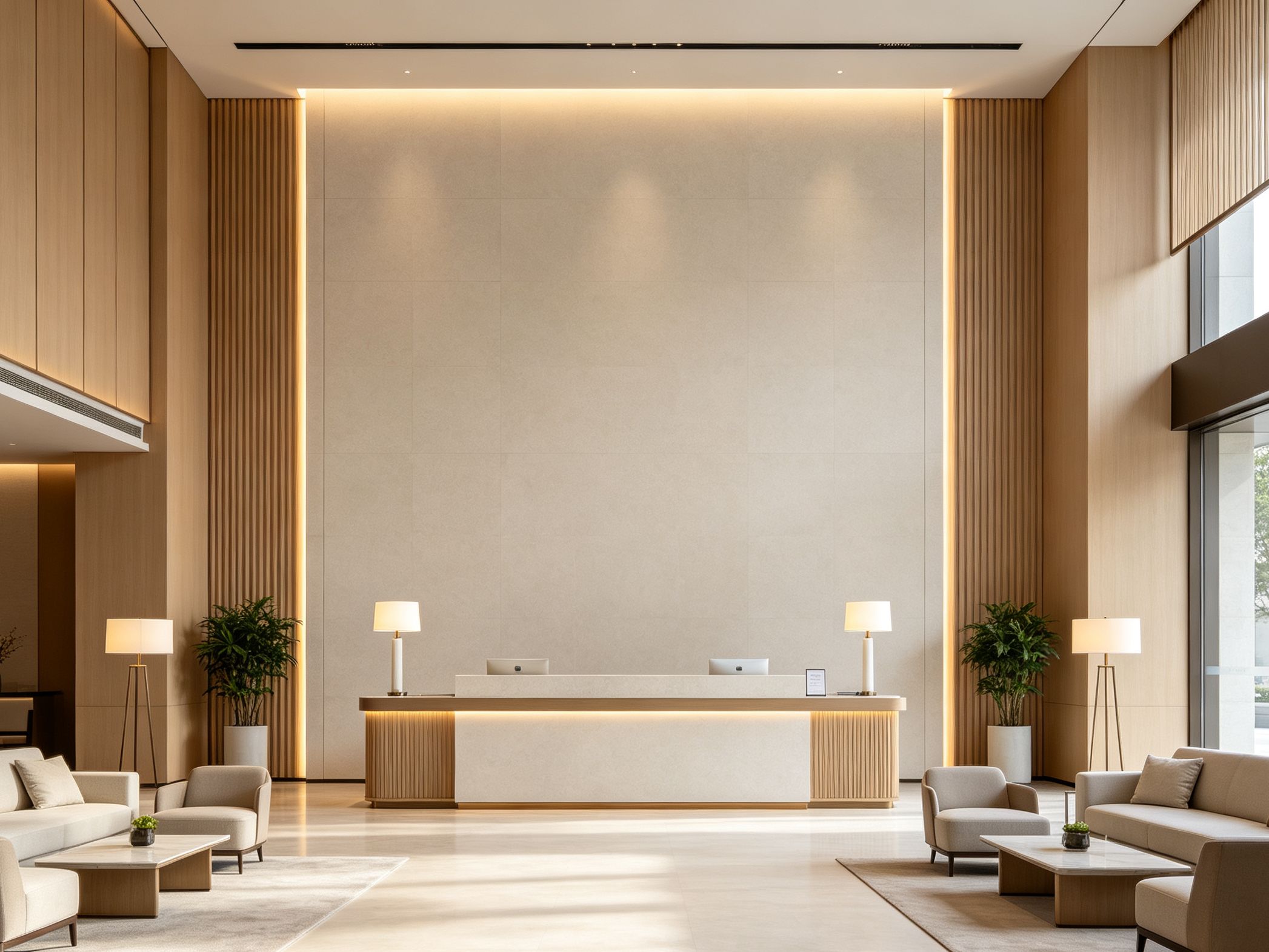 hotel reception interior panels