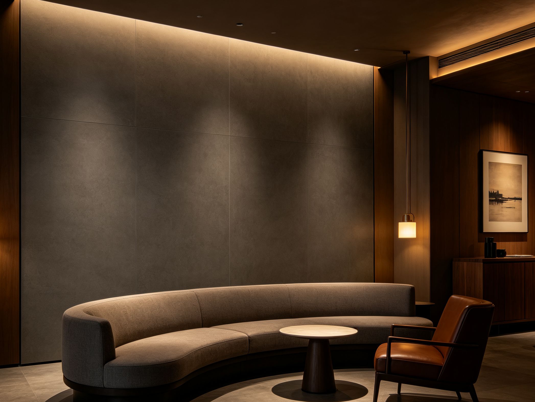 SPC wall panels for hotel rooftop bar and sky lounge interiors