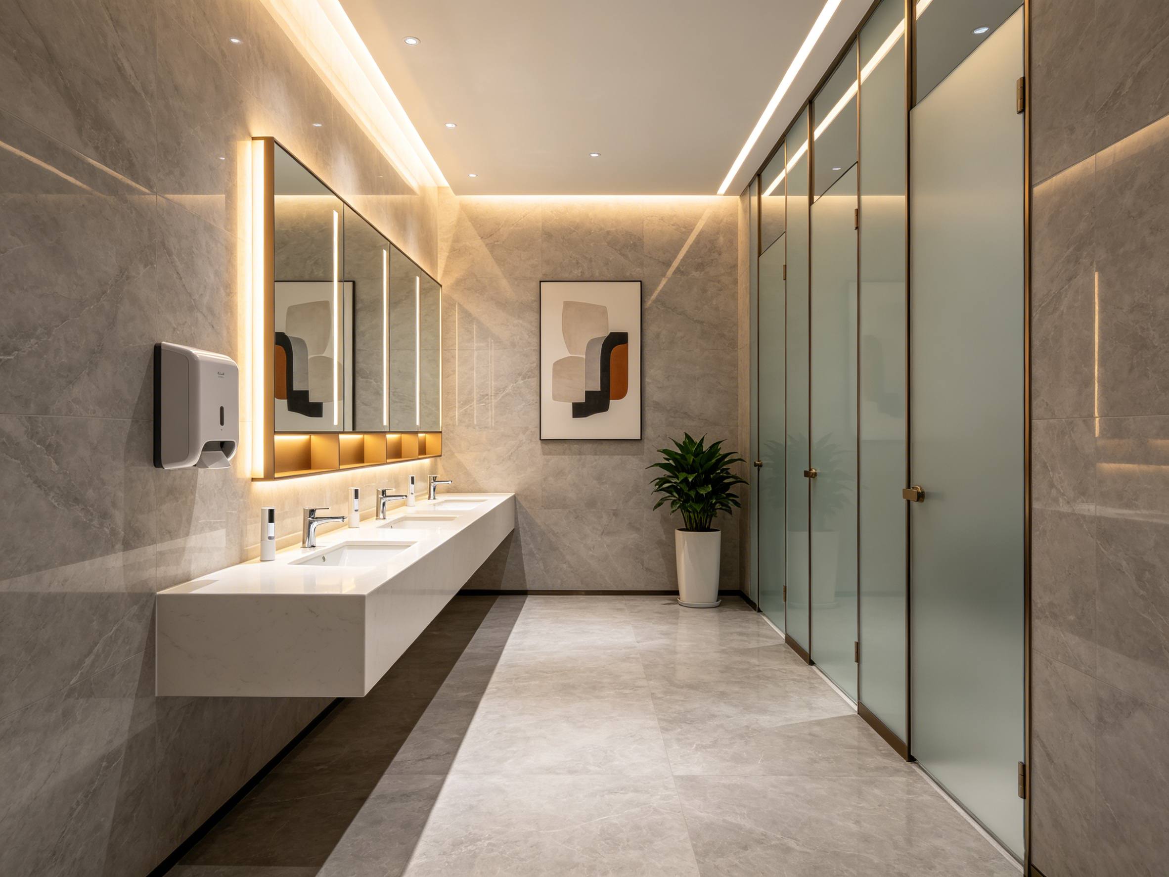 Стеновые панели SPC Stone Crystal в интерьере современного офисного здания во Вьетнаме